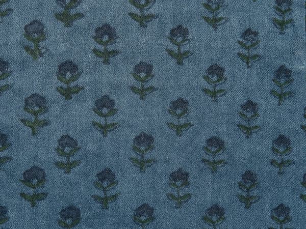 Pyntepude Mørkeblå Velour Bomuld 45 x 45 cm Dekorativ Lille Firkantet Sofapude til Stuen Blomster Mønstret Pude til Soveværelse Tilbehør