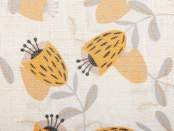 Sæt med 2 Pyntepuder Gul og Beige Blomstermønster 45 x 45 cm Blomstermotiv Retro Dekor Tilbehør