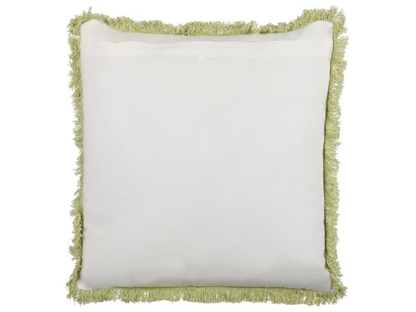 Sæt med 2 bomuldspuder Grøn og hvid 45 x 45 cm Håndbloktryk Aftageligt betræk Lynlås Country Traditionel stil