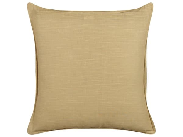 Sæt med 2 puder Sennep Gul 45 x 45 cm Pyntepuder Aftageligt betræk Lynlåslukning Grundlæggende traditionel stil