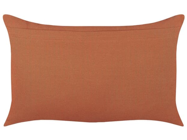 Pyntepude Orange Hvid Bomuld 35 x 55 cm Dekorativ Aflang Sofapude til Stuen Mønstret Pude til Soveværelse Tilbehør