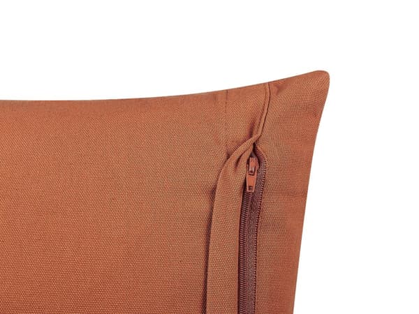 Pyntepude Orange Hvid Bomuld 35 x 55 cm Dekorativ Aflang Sofapude til Stuen Mønstret Pude til Soveværelse Tilbehør