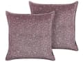 Miniatyrbillede 1 af 7: Pyntepuder Lyserød Velour Bomuld Sæt 45 x 45 cm Dekorative Små Firkantede Sofapuder til Stuen Mønstrede Puder til Soveværelse Tilbehør