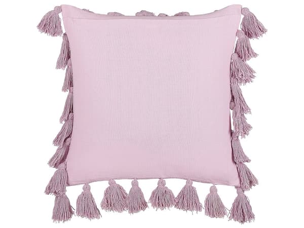 Pyntepude Pink Bomuld 45 x 45 cm med kvaster Moderne Boho Decor Accessories