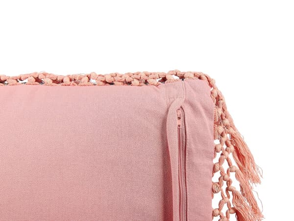 Sæt med 2 Pyntepuder Blå Pink Bomuld 45 x 45 cm Fløjlsblomstermotiv Frynset Moderne Glamour Decor