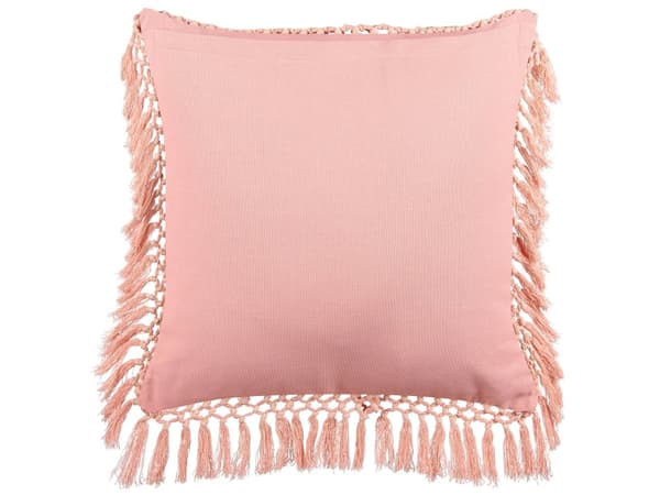 Pyntepude Blå Pink Bomuld 45 x 45 cm Fløjlsblomstermotiv Frynset Moderne Glamour Decor