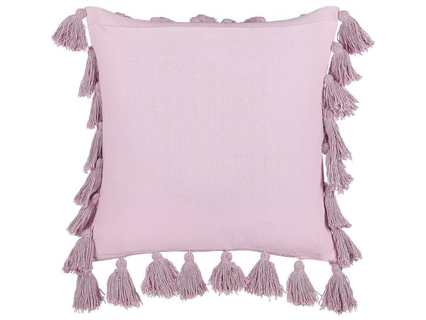 Sæt med 2 dekorative puder Pink Bomuld 45 x 45 cm med kvaster Moderne Boho Decor Accessories