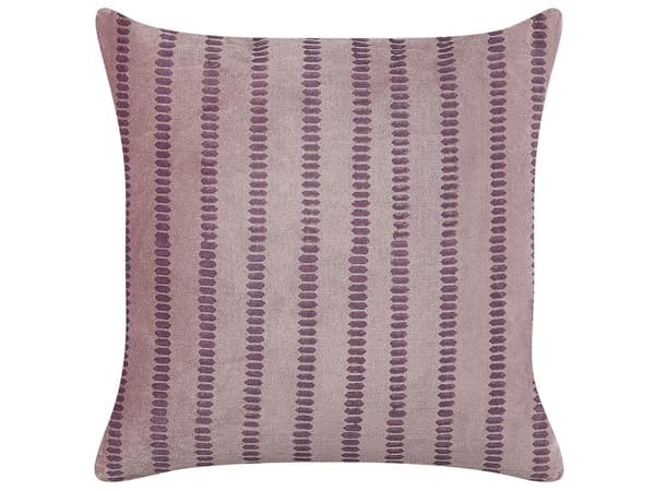 Koristetyyny vaaleanpunainen sametti ja puuvilla 45 x 45 cm 2 kpl raidallinen