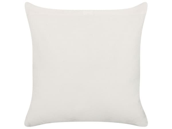 Koristetyyny valkoinen/keltainen puuvilla 45 x 45 cm 2 kpl tupsuilla boho-tyyli
