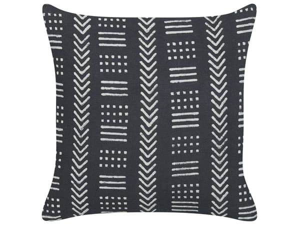 Koristetyyny musta/valkoinen puuvilla 45 x 45 cm 2 kpl geometrinen kuvio moderni