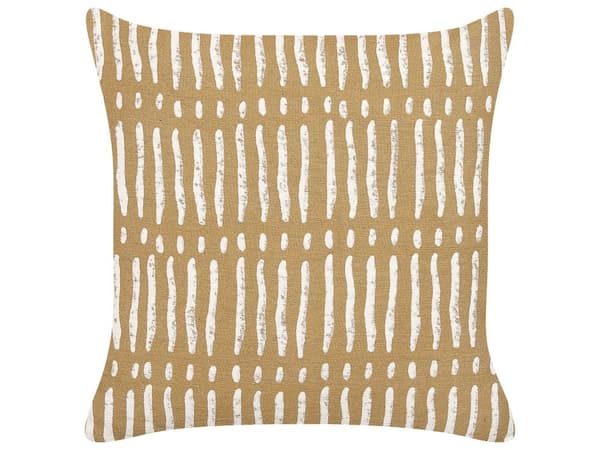 Pyntepude Beige Hvid Bomuld 45 x 45 cm Lille Flot Firkantet Blød Sofapude til Stuen Stribet Pude til Sengen Boho Retro Tilbehør Soveværelse