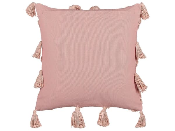 Sæt med 2 spredepuder Pink bomuld 45 x 45 cm geometrisk mønster kvaster Aftageligt betræk med fyld Boho Style