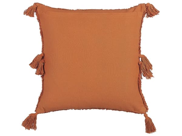 Pyntepude Orange Bomuld 45 x 45 cm Lille Flot Firkantet Blød Sofapude til Stuen Boucle Pude Kvaster til Sengen Boho Retro Tilbehør Soveværelse