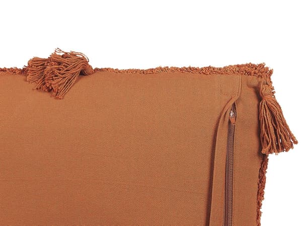 Pyntepude Orange Bomuld 45 x 45 cm Lille Flot Firkantet Blød Sofapude til Stuen Boucle Pude Kvaster til Sengen Boho Retro Tilbehør Soveværelse