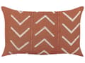 Miniatyrbillede 4 af 7: Sæt med 2 pyntepuder Orange bomuld 35 x 55 cm geometrisk mønster Boho dekorationstilbehør