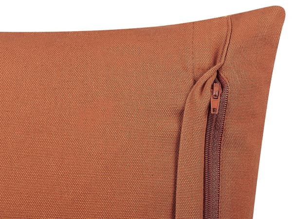 Sæt med 2 pyntepuder Orange bomuld 35 x 55 cm geometrisk mønster Boho dekorationstilbehør