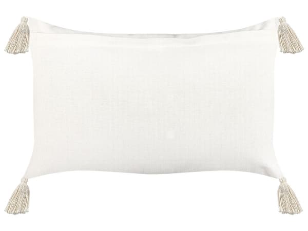 Pyntepude Grå e Bomuld 35 x 55 cm Solid mønster med kvaster Boho Dekorationstilbehør