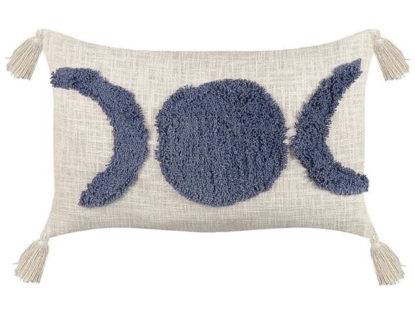Pyntepude Grå e Bomuld 35 x 55 cm Solid mønster med kvaster Boho Dekorationstilbehør