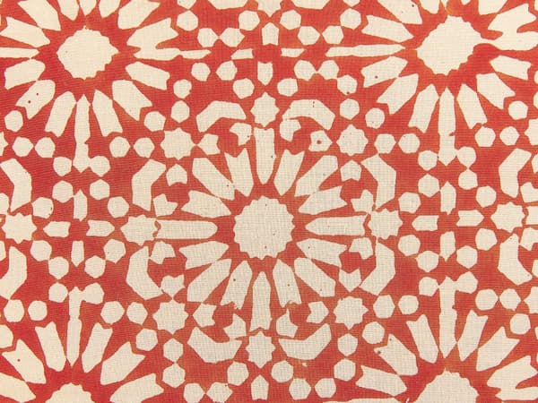 Dekorativ pude rød creme bomuld geometrisk mønster 45 x 45 cm Folk Design Dekorationstilbehør