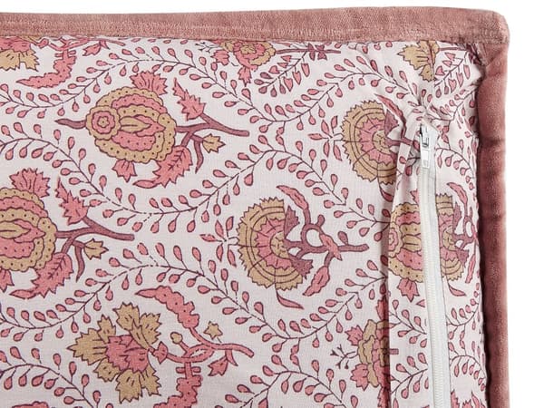 Pyntepude Rød Hvid Bomuld 45 x 45 cm Lille Flot Firkantet Blød Sofapude til Stuen Blomstret Pude til Sengen Boho Retro Tilbehør Soveværelse