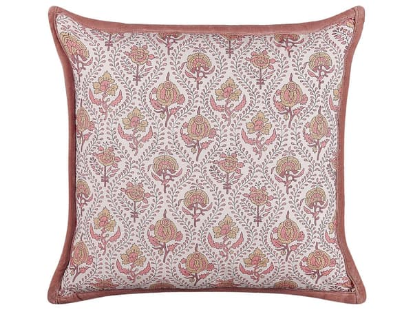Pyntepuder Rød Hvid Bomuld Sæt 45 x 45 cm Små Flotte Firkantede Bløde Sofapuder til Stuen Blomstrede Puder til Sengen Boho Retro Soveværelse
