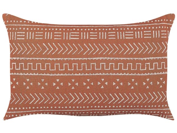 Koristetyyny oranssi puuvilla 35 x 55 cm 2 kpl geometrinen kuvio boho-tyyli