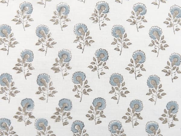 Sæt med 2 puder hvid og blå bomuld 45 x 45 cm blomstermønster frynsede håndlavet aftageligt betræk med fyld Boho stil