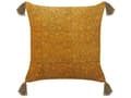 Pikkukuva 4 / 7: Koristetyyny keltainen 45 x 45 x 10 cm sametti puuvilla 2 kpl kukkakuvio tupsut boho