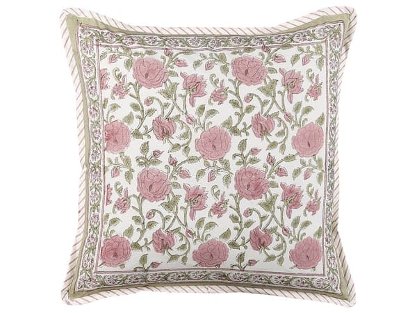 Koristetyyny monivärinen 45 x 45 x 10 cm puuvilla kukkakuvio neliö boho perinteinen