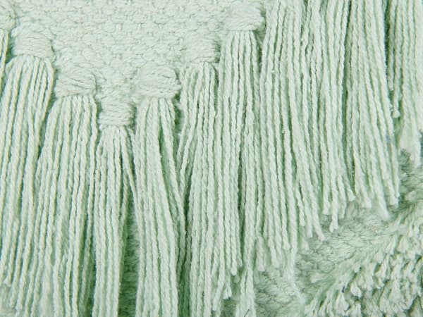 Pyntepude Lysegrøn Bomuld 45 x 45 cm med kvaster Boho Design Dekorationstilbehør