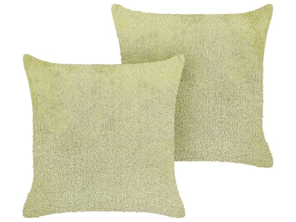 Sæt med 2 Pyntepuder Grøn Polyester 45 x 45 cm Boho Design Dekorationstilbehør