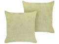 Miniatyrbillede 1 af 6: Sæt med 2 Pyntepuder Grøn Polyester 45 x 45 cm Boho Design Dekorationstilbehør