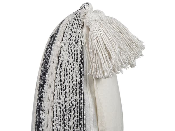 Pyntepude Sort og grå Bomuld 45 x 45 cm med kvaster Boho Design Dekorationstilbehør