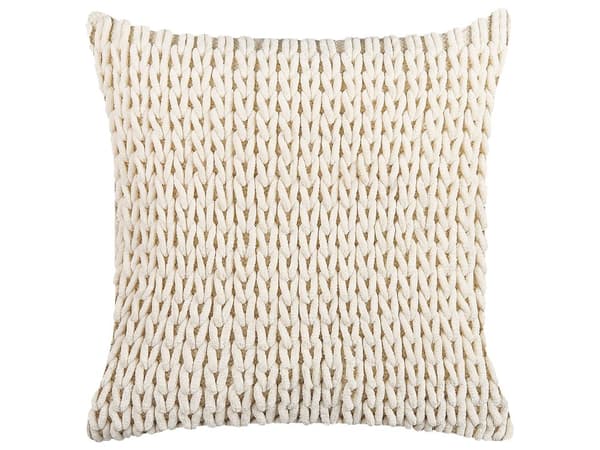 Koristetyyny beige 45 x 45 x 14 cm puuvilla polyesteri 2 kpl punottu neliö boho