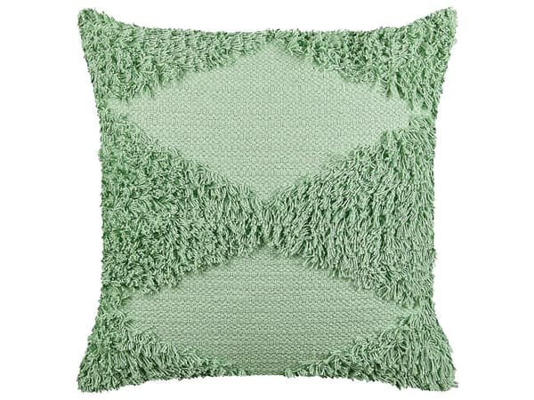 Koristetyyny vaaleanvihreä 45 x 45 x 14 cm puuvilla tuftattu neliö geometrinen kuvio boho moderni