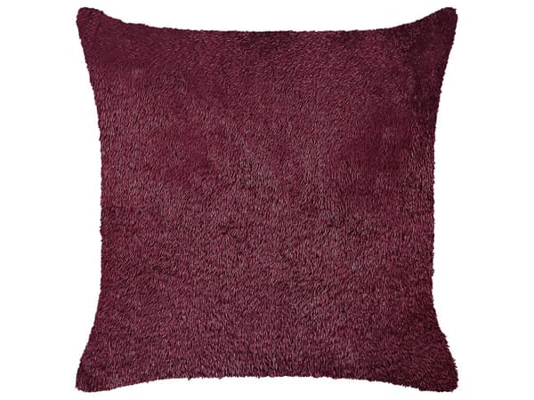 Koristetyyny viininpunainen 45 x 45 x 14 cm polyesteri pörröinen neliö vetoketju moderni boho