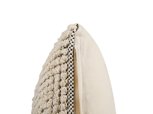 Sæt med 2 Pyntepuder Beige Bomuld 45 x 45 cm Håndlavet Boho Dekorationstilbehør