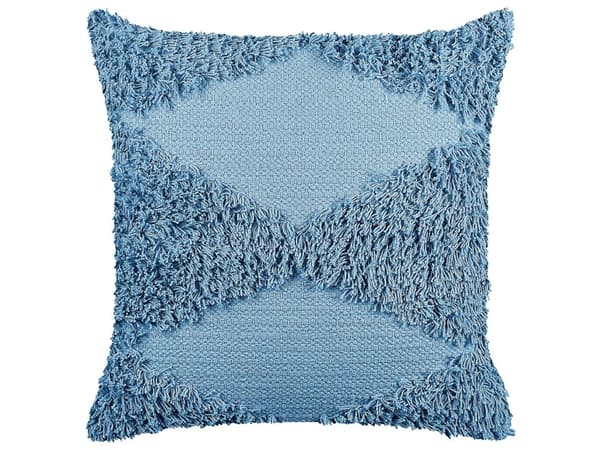 Sæt med 2 Pyntepuder Blå Bomuld 45 x 45 cm Geometrisk Mønster Boho Dekorationstilbehør