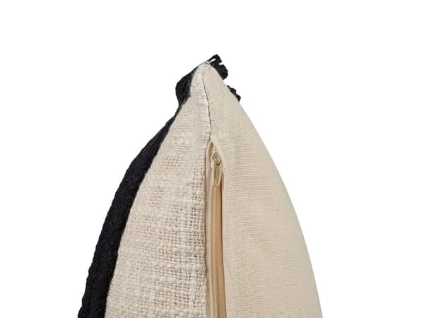 Pyntepuder Beige og Sort 45 x 45 cm Abstrakt Mønster Firkantet Pyntepude Blødt Tilbehør til Hjemmet