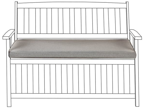 Pehmuste puutarhapenkille vaaleanharmaa 108 x 45 cm polyesteri suorakulmio vetoketjullinen nauhat moderni