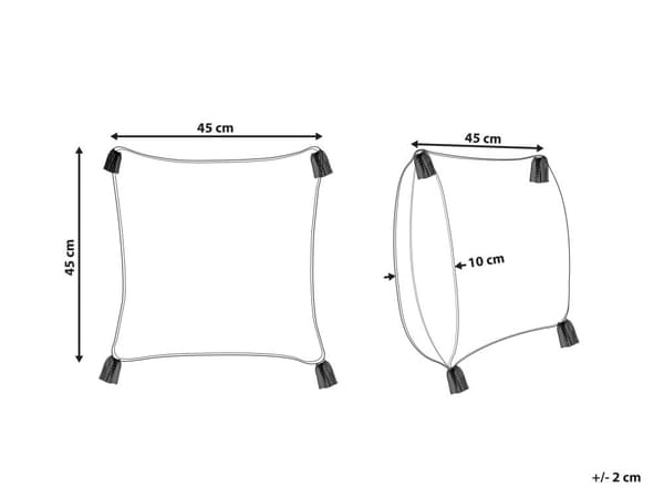 Pyntepude Hvid og Blå Bomuld 45 x 45 cm Geometrisk Mønster Bloktrykt Boho Dekorationstilbehør