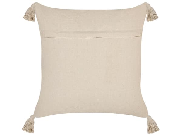 Koristetyyny beige puuvilla 45 x 45 cm 2 kpl tyynynpäällinen polyesteritäytteellä