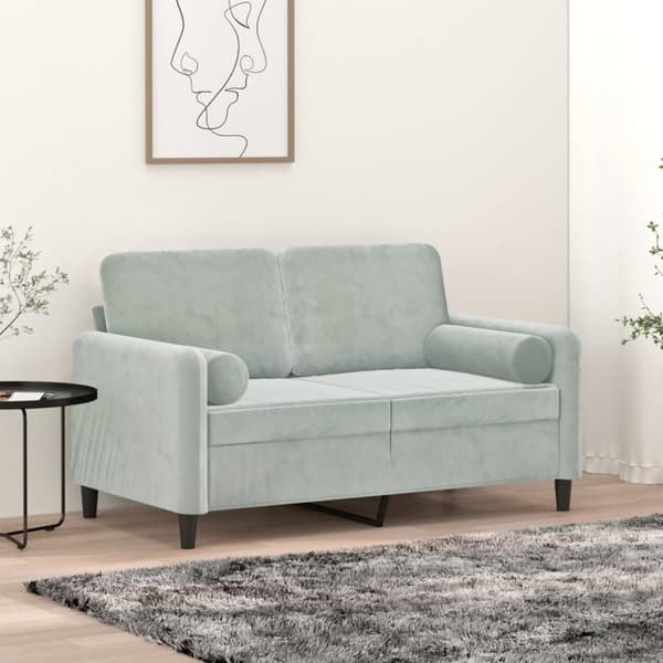 vidaXL Prydnadskuddar 2 st ljusgrå Ø15x50 cm sammet