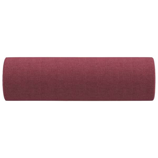 vidaXL Prydnadskuddar 2 st vinröd Ø15x50 cm tyg
