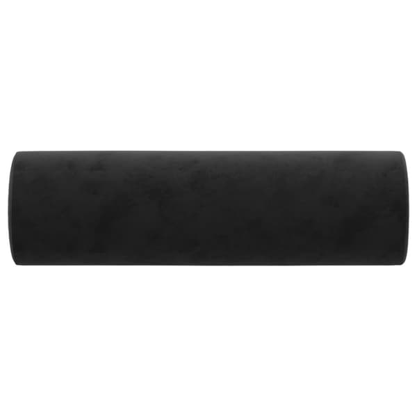 vidaXL Prydnadskuddar 2 st svart Ø15x50 cm sammet