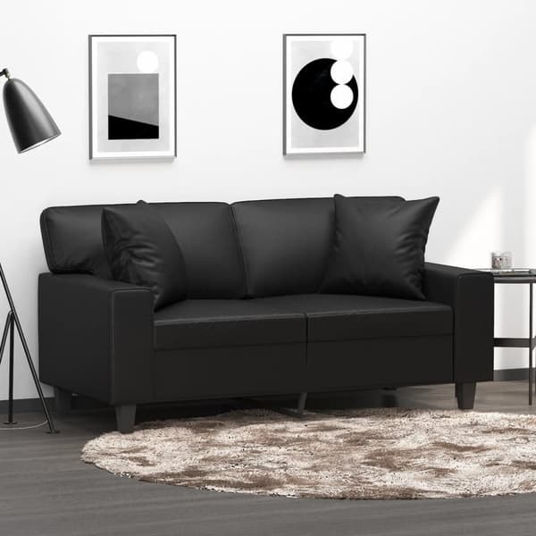 vidaXL Prydnadskuddar 2 st svart 40x40 cm konstläder
