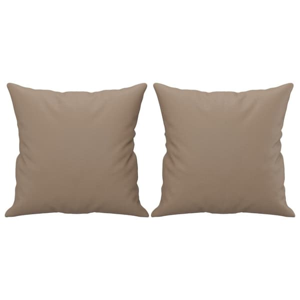 vidaXL Prydnadskuddar 2 st cappuccino 40x40 cm konstläder