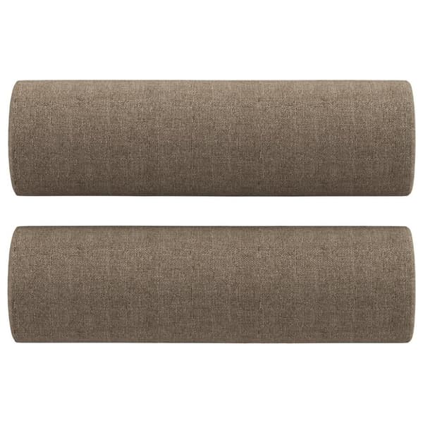 vidaXL Prydnadskuddar 2 st taupe Ø15x50 cm tyg