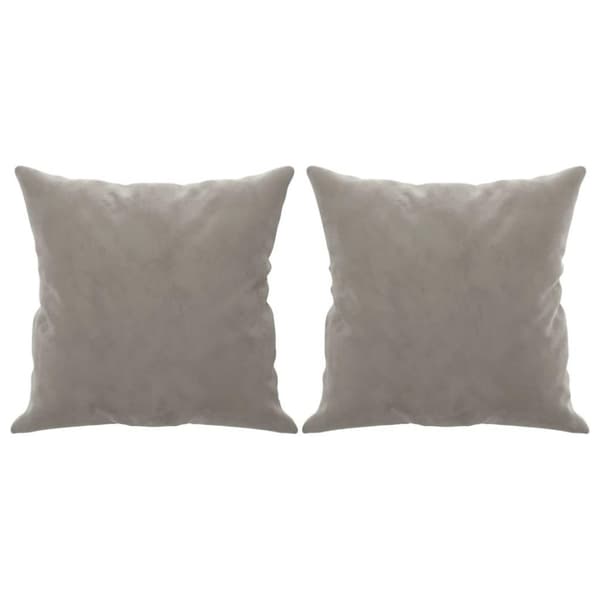 vidaXL Prydnadskuddar 2 st ljusgrå 40x40 cm sammet