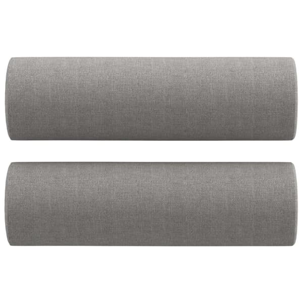vidaXL Prydnadskuddar 2 st ljusgrå Ø15x50 cm tyg